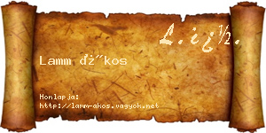 Lamm Ákos névjegykártya